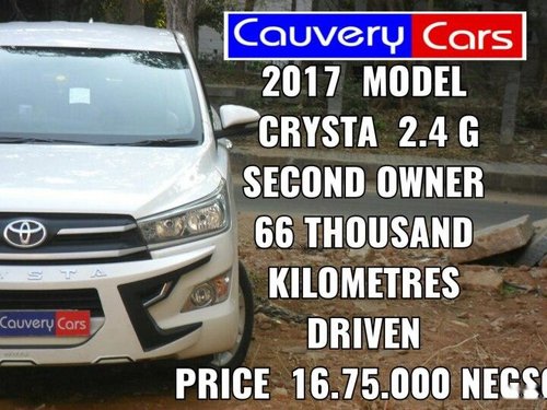 Used 2017 Innova Crysta 2.4 G MT  for sale in Bangalore