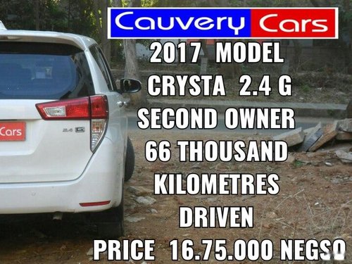 Used 2017 Innova Crysta 2.4 G MT  for sale in Bangalore