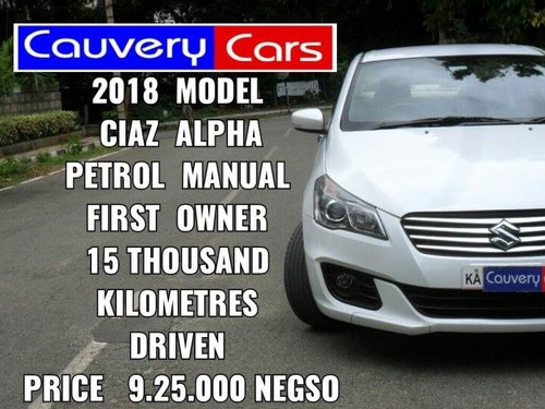 Used 2018 Ciaz Alpha  for sale in Bangalore