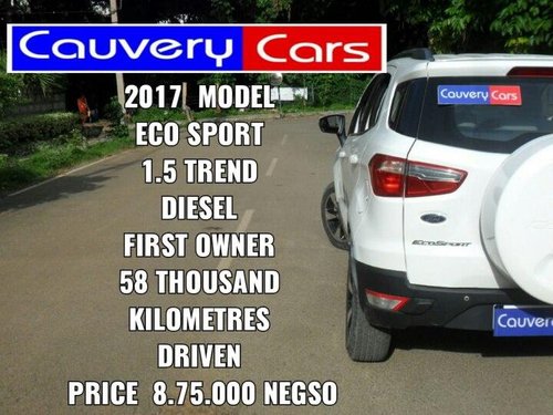 Used 2017 EcoSport 1.5 Diesel Trend  for sale in Bangalore