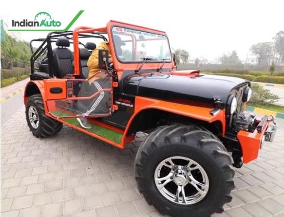 Modified Mahindra Thar Looks Cool With Open Roof And Orange Paint